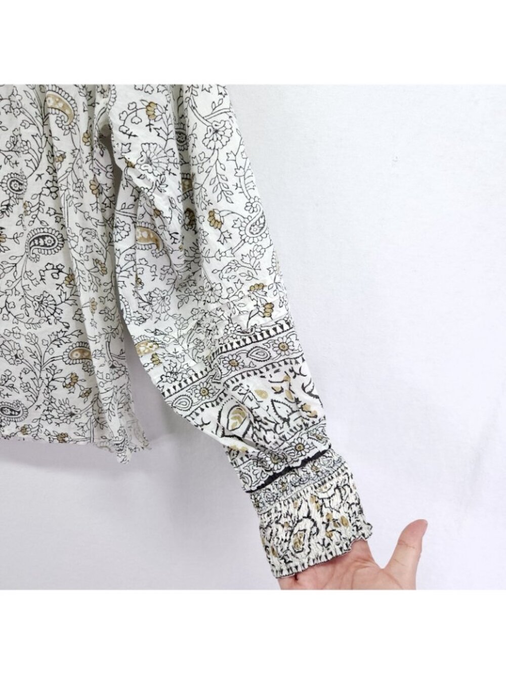 Cleobella Ivy Boho Peasant Top Womens Size Small  Ornate Paisley Floral Print - Picture 8 of 14